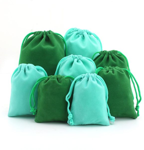 

velvet gift bags with cord drawstring dust proof jewellery cosmetic storage handmade crafts packaging pouches for boutique retail 3211990, Pink;blue