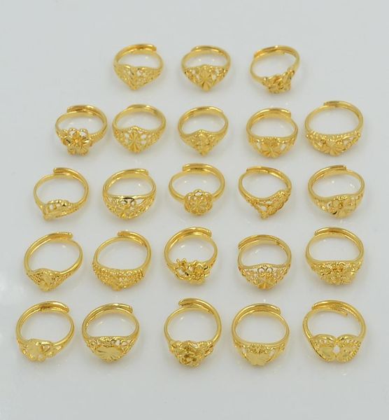 

whole wedding ring lady adjustable 24k simple gold gilt brass ring5754639, Slivery;golden