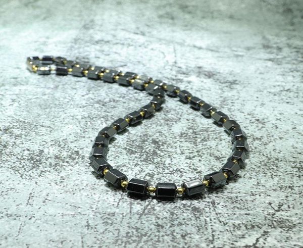 

fashion mens hematite short necklace punk magnetic choker neckless for men gothic health jewelry collier homme3360102, Golden;silver