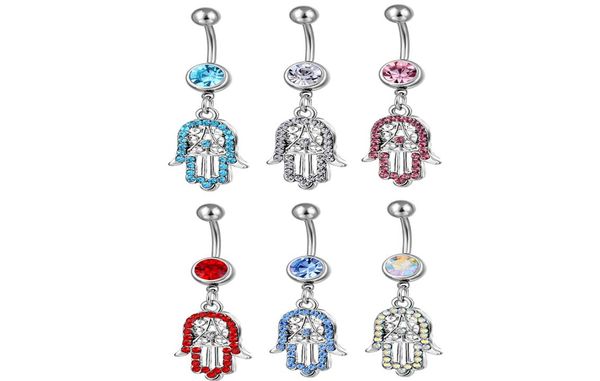 

d0754 hand belly navel button ring mix colors012345674181017, Silver