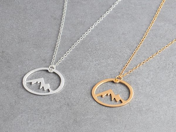 

gold silver color mountain necklace snowy mountain necklace dainty hiking nature outdoor jewelry mountain climbing gifts ps09537610492