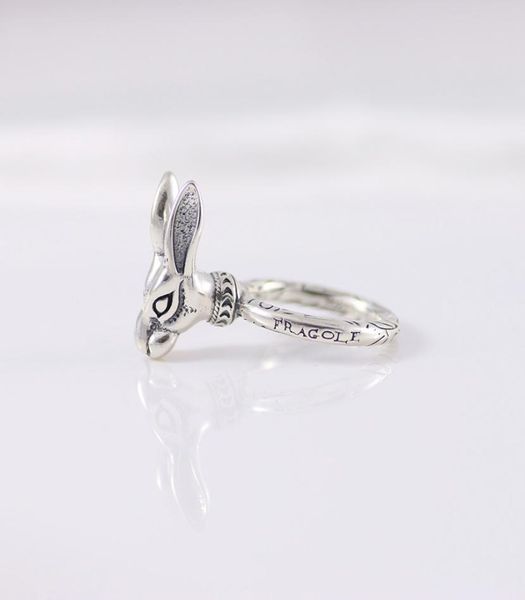 

factory whole s925 sterling silver ancient family anger forest series forest rabbit head nostalgic tide brand men and women3620007