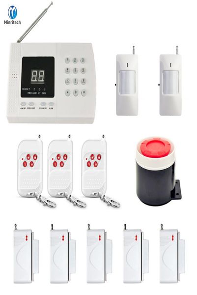 

minritech home security gsm alarm system wirelesswired sms burglar voice alarm system remote control set armdisarm kit3872507