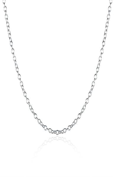 

fashion jewelry silver chain 925 necklace rolo chain for women link choker 1mm 16 18 20 24 inch7463208