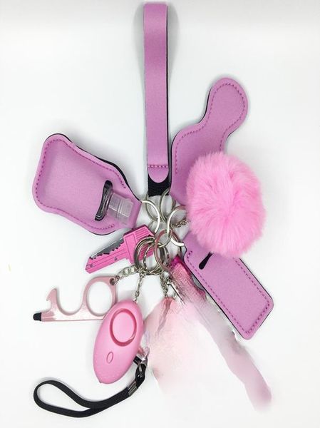

personal key chain female alarm selfdefense security girl 20218161230, Silver