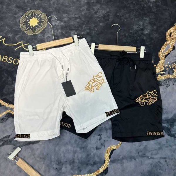 

summer luxury mens shorts medusa embroidered beach pants designer pants quick-drying breathable tracksuit micro-elastic, White;black