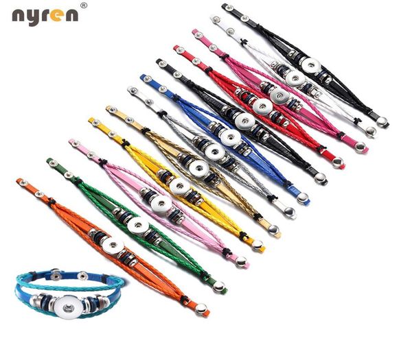 

whole snap button bracelets design fashion noosa charms leather bracelets fit 18mm diy snaps buttons jewelry8415990, Golden;silver