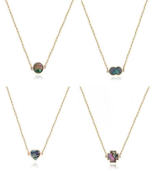 

summer love simple style geometric abalone shell pendant necklace gold long chain necklace women accessories cute copper jewelry4557923, Silver