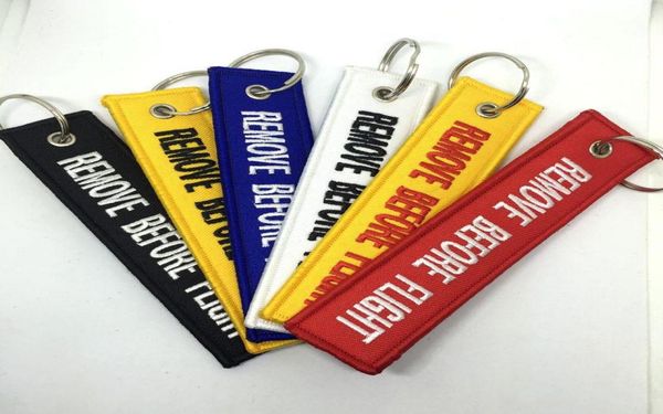 

6 colors polyester fabric remove before flight embroidery aviation flight words key chain originality gift keychains kka14196345942, Silver