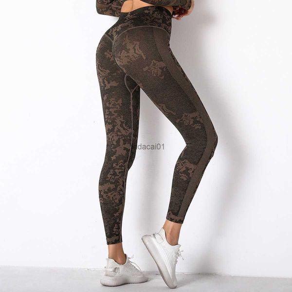 

camouflage running yoga pants new high waist leggings push up shorts sport women slim fitness seamless trousers gym girl tights l230621, Black