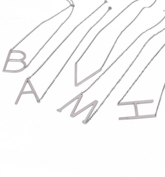 

silver gold initial letter pendant necklace for women 26 alphabet inital letters men fashion jewelry gift6951436