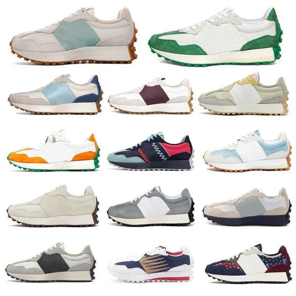 

327 balances new fashion women mens running shoes n-327 designer sneakers white black silver navy gold soft yellow neo flame orange grey mes