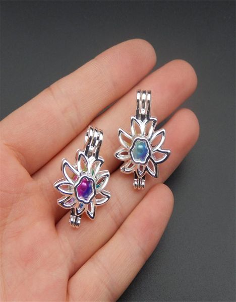 

in 2018, the new style bright silver pearl cage 10pcs jewelry makes pearl cage pendant essence oil diffusion pearl.6914260