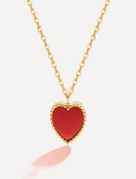 

s925 pure silver seiko small hearts han fenghong agate necklace chain shape of clavicle love love full fashion1228292