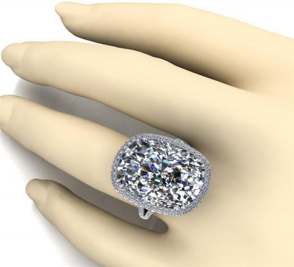 

2021 large diamond wedding ring sparkling luxury jewelry cushion shape 5a zircon dove egg gemstones eternity women en8014420, Slivery;golden