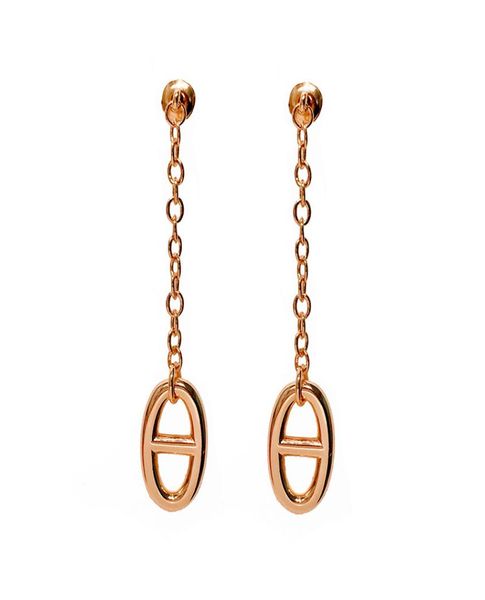 

2020 stainless steel girl h earrings simple and stylish smooth pig nose long hanging earrings christmas gifts2736110, Black