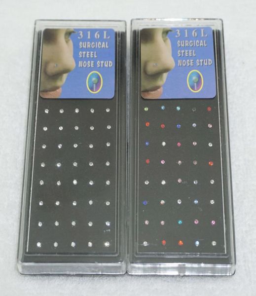 

60pcsset nose ring barbell piercing nose stud piercing silver nose rings for men women5259992