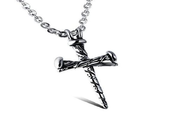 

vintage titanium steel casting men039s pendant nail necklace fashion hipster cross necklace5312024, Silver
