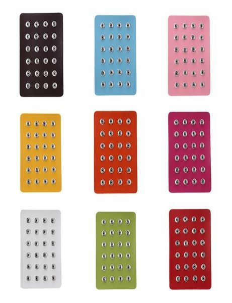 

noosa snap jewelry 12mm 18mm snap button stand display holder 10 colors black leather snap display for 24 60 pcs snaps jewelry9358084