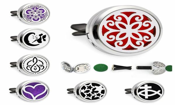 

fashion flower 30mm magnetic essential oil aromatherapy car diffuser locket perfume locket removable vent clip 10pcs pads random4929575, Silver