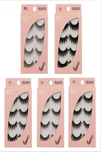 

3d mink false eyelashes faux cils 4 pairs bushy eyelash natural sof handmade crisscross eye lash extensions makeup1454712
