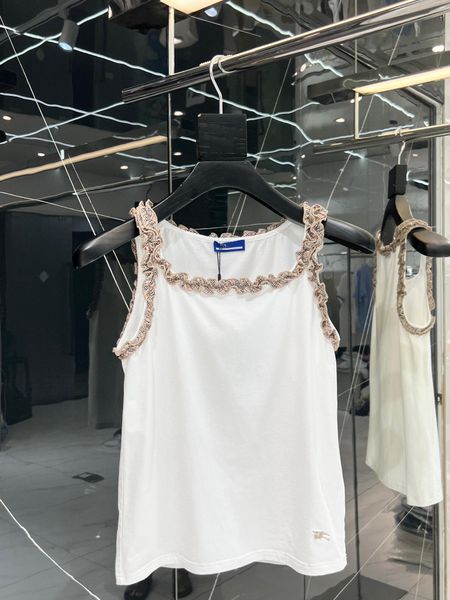 

women tanks & camis anagram-embroidered cotton-blend tank shorts designer skirts yoga suit two piece dress bra vest ladies solid vintage t, White