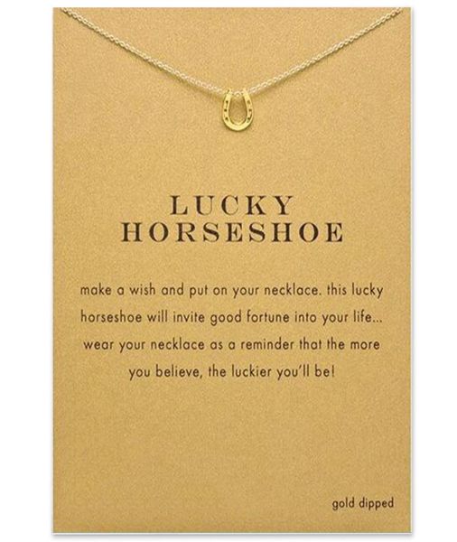 

fashion lucky horseshoe necklace for women pendant clavicle chain statement choker necklaces valentine039s day gift card collar8703352, Silver