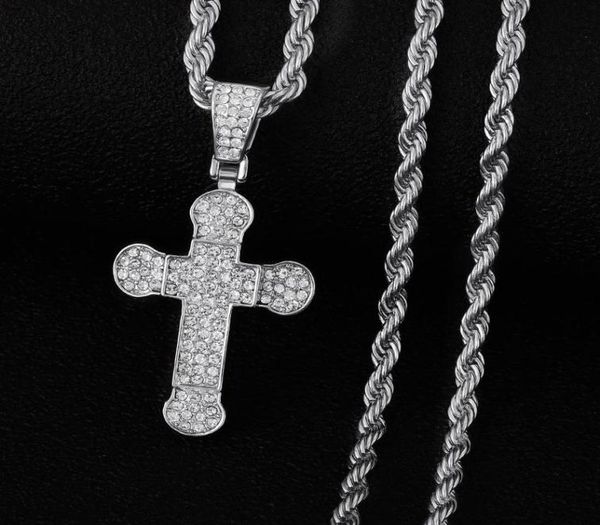 

chains 2021 fashion cross pendants necklace men silver hip hop iced out long chain religious gifts cool for women jewelry5007871