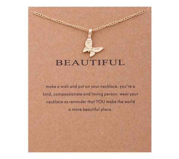

make a wish card necklaces pearl elephant sun butterfly necklace for women girls fashion jewelry2643192, Silver