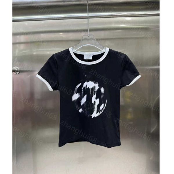 

23ss womens t-shirt womens designer clothing tee round neck pure cotton contrasting embroidery prints short sleeve t-shirt womens clothes a1, White