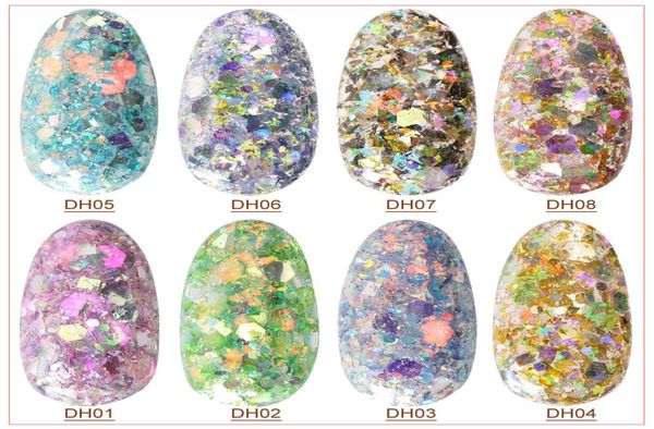 

11 color 1g box holographic nail glitter mix star round heart flakes mermaid mirror irregular paillette diy sequins nail art deco1333220, Silver;gold