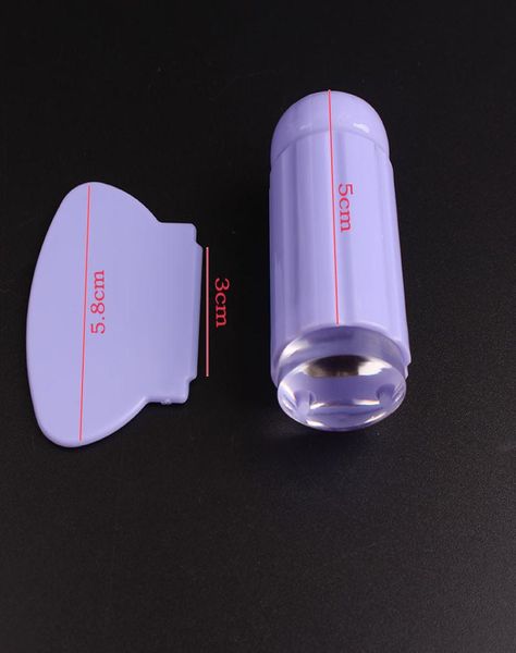 

new jelly silicone nail art stamper with scrapers set nail stamp plate tool manicure diy nail art tool 9 colors2847935