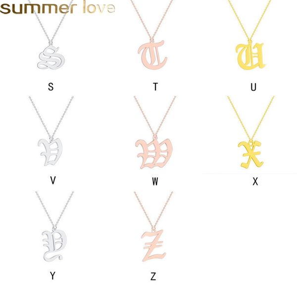 

fashion old english alphabet 26 az letter pendant necklace for women stainless steel capital silver gold initial necklace birthda9204109