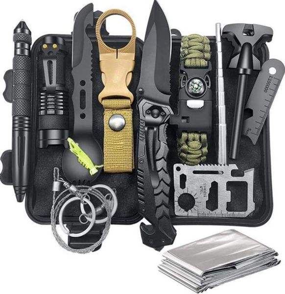 

multifunctional selfdefense sos wilderness survival kit outdoor multitool kit adventure selfdefense kit survival tool9958248