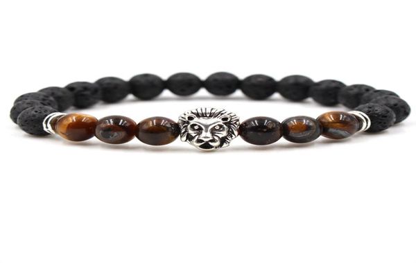 

lava bracelets turquoise agate tiger eye stones beaded bracelets stone bracelet5854106, Black