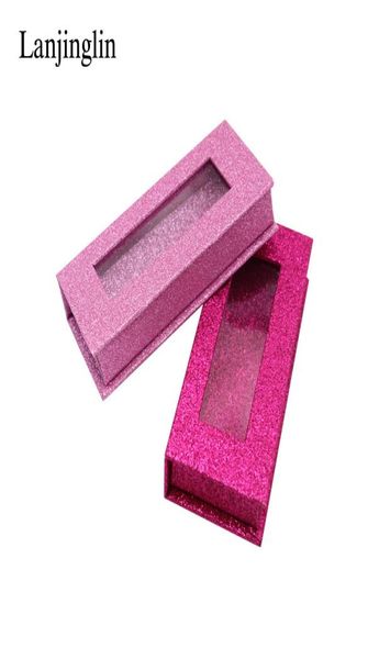 

whole lash boxes blank 1 pair thick carton hard 25mm mink eyelashes package glittering pink eyelashes box diy flash packing1272353
