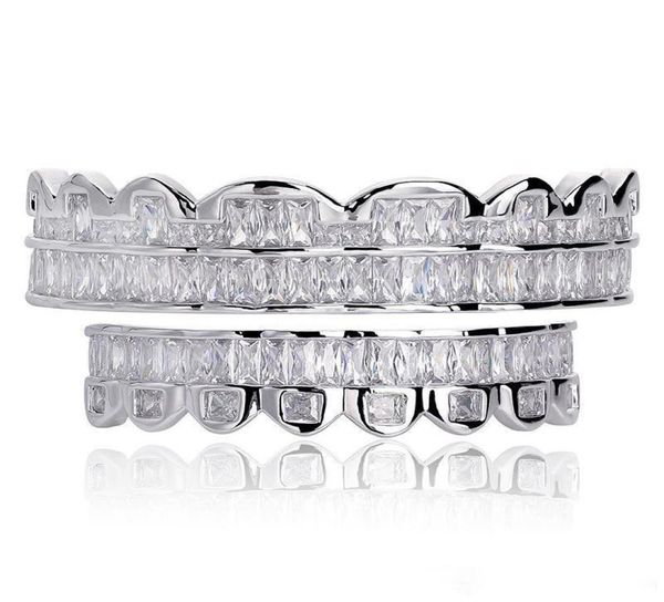 

new baguette set teeth grillz bottom silver color grills dental mouth hip hop fashion jewelry rapper jewelry4902200, Black