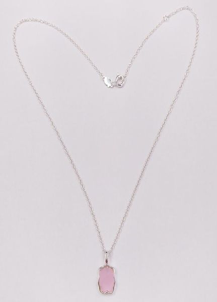 

silver bear color necklace with quartzite authentic 925 sterling andy jewel 6154345703132829