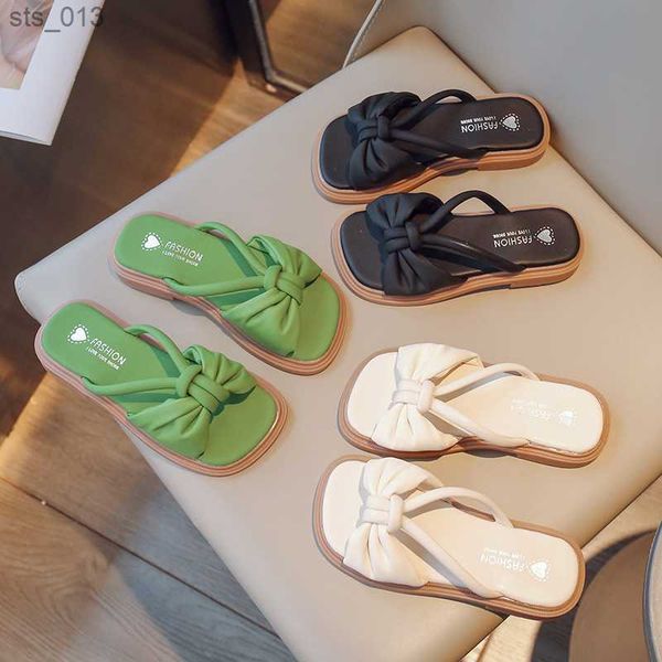 

kids shoes solid color flip flops girls sandals simple korean style summer new flat slippers open-toe princess child casual shoe l230518, Black;grey