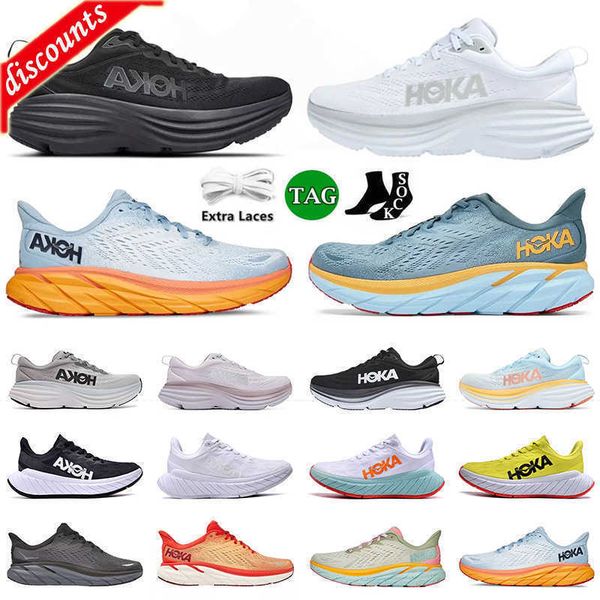 

new hoka bondi 8 running outdoor shoes hokas one carbon x2 harbor lunar rock shock absorption road fashion clifton training lifestyle mens w