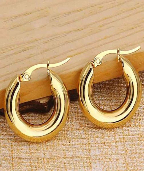 

fashion men039s hoop earrings stainless steel earring punk geometry gold round earrings for women men jewelry1025791, Golden;silver