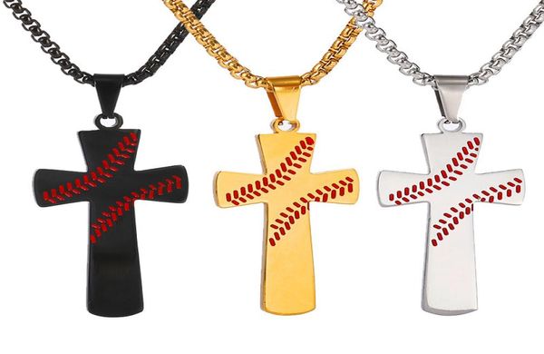 

cross pendant necklace stainless steel 413 bible baseball religious christ necklace brief chains pendant necklaces5503135, Silver