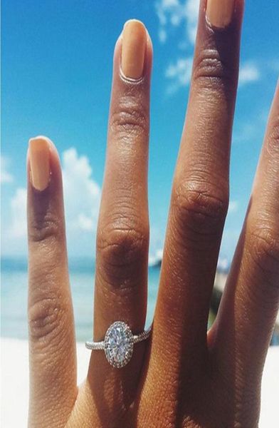 

cluster rings cubic zirconia weddingengagement rose gold color austrian crystal finger ring for women fashion brand jewelry dwr316545026, Golden;silver