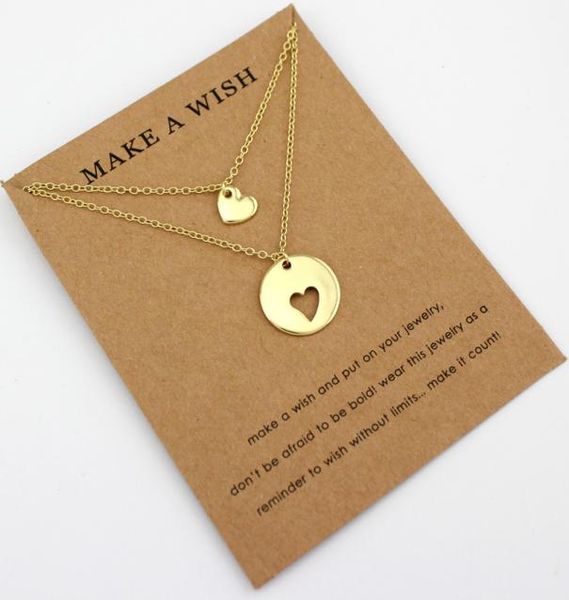

heart chain necklace mother and daughter necklaces set daughters couple mom birthday sisters gift friends fashion jewelry5797778, Silver