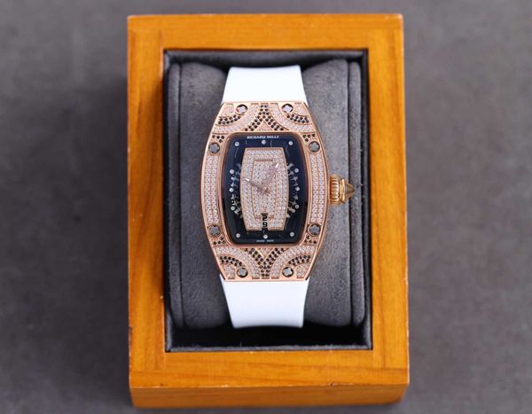 

fantastic diamond r i c h a r d luxury super style female wrist watches rm007 rm07-01 montre designer high-end quality iced out bezel for wo, Slivery;brown