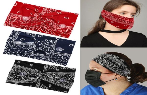 

face earloop hairband face mask ear buckle elastic headband ear lanyard holder sports headband with button bandanas4426859