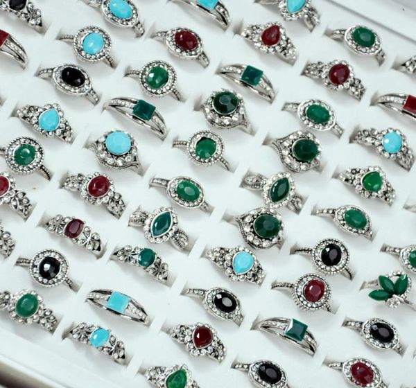 

new vintage rhinestone ancient silver women ring lot female anel jewelry lots lr40578831277, Golden;silver