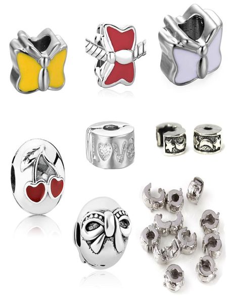 

moq 20pcs silver zirconia clip charms ser safety fit original pandora bracelets diy jewelry j0305187938, Bronze;silver