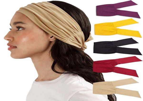 

women knotted cross stretch wide headband sports yoga headwrap hairband turban head band ladies hair accessories4754696, Silver