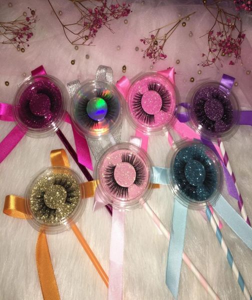 

faux mink eyelashes 3d lollipop lash cases custom private logo stickers eye lashes fdshine4148555